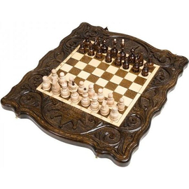 Шахматы + нарды резные "Корона" 40, Haleyan